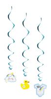 Swirls Hangdecoratie Geboorte Jongen - 3 Stuks - thumbnail