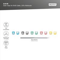 Digitus A-CC-M A-CC-M Gekleurde clips voor patchkabel Geel, Groen, Rood, Zwart, Blauw - thumbnail