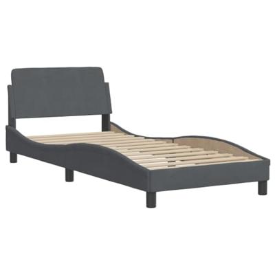 Bedframe "Dover" 80x200 cm fluweel donkergrijs Bedframe "Dover" 80x200 cm fluweel donkergrijs