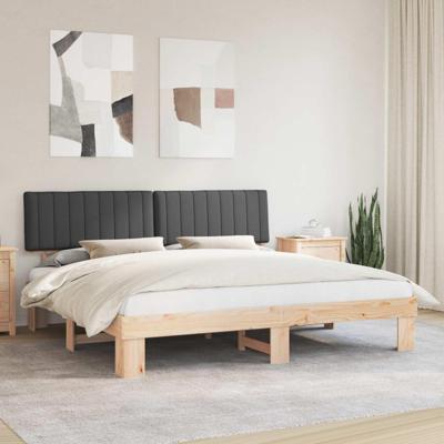 Bedframe met Gevoerd Hoofdgedeelte Donkergrijs 200 x 200 cm