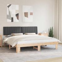 Bedframe met Gevoerd Hoofdgedeelte Donkergrijs 200 x 200 cm - thumbnail
