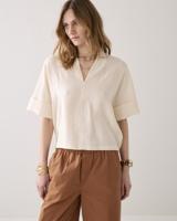 Summum Top Short Sleeves Modal Linen Blend 2s3432-12372 T-shirt Korte Mouw 122 Ivory - thumbnail