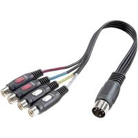 Speaka Professional SP-7870300 RCA/DIN-aansluiting Audio Y-adapter [1x diode-stekker 5-polige (DIN) - 4X RCA-aansluiting] Sc - thumbnail