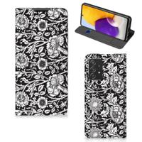 Samsung Galaxy A72 (5G/4G) Smart Cover Black Flowers - thumbnail