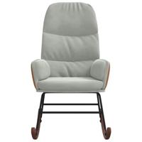 Schommelstoel fluweel lichtgrijs - thumbnail