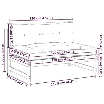 Middenbank 120x80 cm massief grenenhout honingbruin