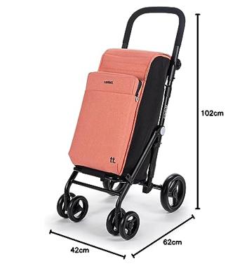 Carlett LETT 430 Urban Quad 50 Ltr Shopping Trolley -Salmon