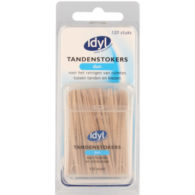 Idyl Tandenstokers dun met fluoride en mintsmaak 120 Stuks