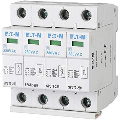 Eaton 167596 SPCT2-280/4 Overspanningsveilige afleider Overspanningsbeveiliging voor: Verdeelkast 20 kA 1 stuk(s) Eaton 167596 SPCT2-280/4 Overspanningsveilige afleider Overspanningsbeveiliging voor: Verdeelkast 20 kA 1 stuk(s)