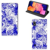 Mobiel BookCase Samsung Galaxy A10 Angel Skull Blauw - thumbnail