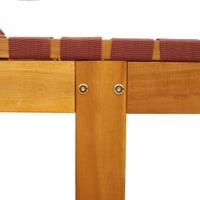Ligbedden 2 st met tafel massief acaciahout rood - thumbnail