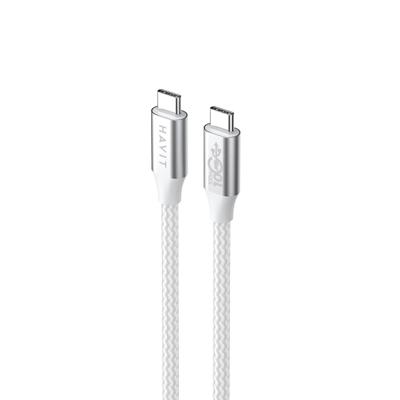 Havit CB6290 - USB Type C naar USB Type C-kabel, 1 m (wit/grijs)