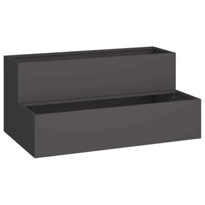 VidaXL Tuin bloempot zwart 100 x 60 x 45 cm koudgewalst staal