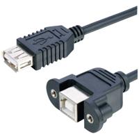 Lyndahl LKPK007 USB-kabel USB 2.0 USB-B bus, USB-A bus 0.20 m Zwart Monteerbaar - thumbnail