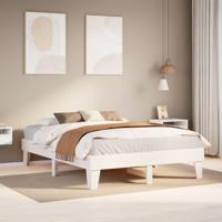 Bedframe zonder matras massief grenenhout wit 150x200 cm - thumbnail