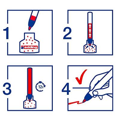 Whiteboardmarker edding 12 drukknop rond 1.5-3mm zwart | 10 stuks