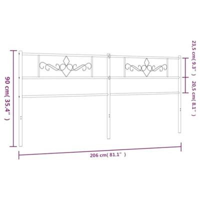 Hoofdbord 200 cm metaal wit