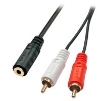 Lindy 35677 0.25m 2 x RCA 3.5mm Zwart, Rood, Wit audio kabel - thumbnail