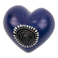 Gelukssteen van Zeepsteen Hart (Blauw) - thumbnail