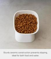 Yamazaki Voerbak Kat | Hond - Schuin - Keramisch - Tower - Wit - thumbnail