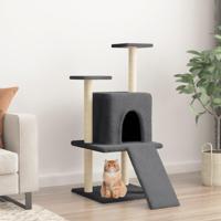 VidaXL Kattenmeubel met sisal krabpalen 110 cm donkergrijs - thumbnail