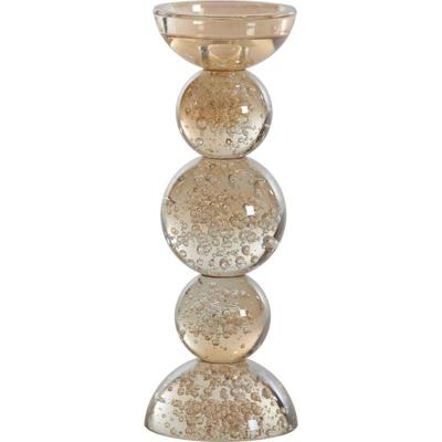 Kandelaar Itinga Glas Bubbel Amber 26,5 Cm