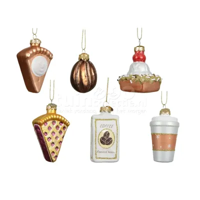 Kerstornament Koffie of Gebak Assorti 1st Kerstornament Koffie of Gebak Assorti 1st