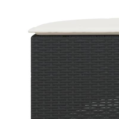 2-delige Loungeset halfrond poly rattan zwart - thumbnail