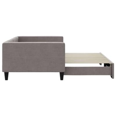 Slaapbank met onderschuifbed 100x200 cm stof taupe
