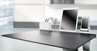 HAN Tablethouder smart-Line, tabletstandaard voor op kantoor met soft-grip opstelvlak, geschikt voor alle gangbare tablets, 92140-12, wit - thumbnail