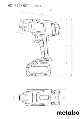 Metabo 610502850 HG 18 LTX 500 Heteluchtpistool Zonder accu - thumbnail