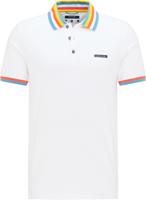 Pierre Cardin Heren Poloshirt Wit Regenboog Details Modern Fit - thumbnail
