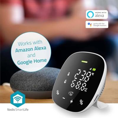 Nedis SmartLife Luchtkwaliteitsmonitor | Wi-Fi | Inclusief display | Koolstofdioxide (CO2) / Temperatuur / Vochtigheid | Android™ / IOS | Wit / Zwart Nedis SmartLife Luchtkwaliteitsmonitor | Wi-Fi | Inclusief display | Koolstofdioxide (CO2) / Temperatuur / Vochtigheid | Android™ / IOS | Wit / Zwart