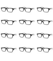 Spectrum 12 stuks leesbril zwart assorti rechthoekig - thumbnail