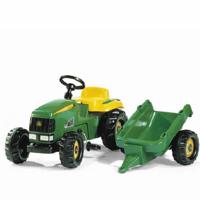 Rolly Toys traptrekker met aanhanger - John Deere RollyKid groen - thumbnail
