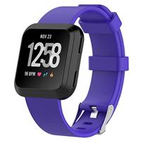 By Qubix - Compatible met Fitbit Versa 1/2 & Lite rubberen sport bandje - Paars - Compatible fitbit bandje - thumbnail
