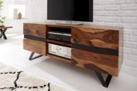 Massief TV-lowboard AMAZONAS 160cm bruin sheeshamhout met boomrand - 40194 - thumbnail