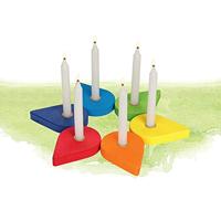 Goki houten verjaardagskrans kandelaars, 6dlg. - thumbnail