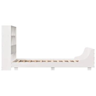 Bedframe zonder matras massief grenenhout wit 90x200 cm