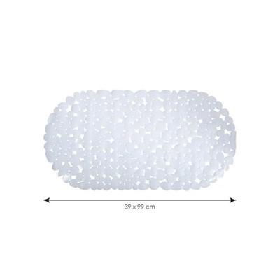 MSV Douche|bad anti-slip mat badkamer - pvc - wit - 39 x 99 cm