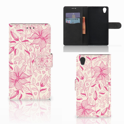 Sony Xperia L1 Hoesje Pink Flowers Sony Xperia L1 Hoesje Pink Flowers