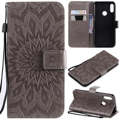 Zon reliëf patroon horizontale Flip lederen case voor Huawei Honor spelen 8A/Y6 (2019) met kaartsleuf & houder & portemonnee & Lanyard (grijs) Zon reliëf patroon horizontale Flip lederen case voor Huawei Honor spelen 8A/Y6 (2019) met kaartsleuf & houder & portemonnee & Lanyard (grijs)