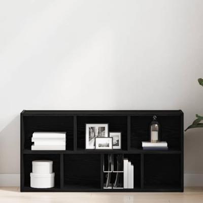 Boekenkast 50x25x104 cm bewerkt hout zwart eikenkleurig