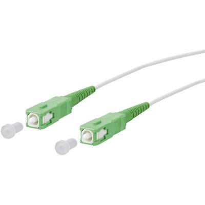 Metz Connect 151P7EAEA30E Glasvezel Optische vezel Aansluitkabel 3.00 m Wit [1x SC APC-stekker - 1x SC APC-stekker] 9/125 µ Singlemode OS2