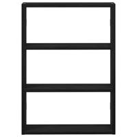 Wandschap 43x9x60 cm bewerkt hout zwart - thumbnail