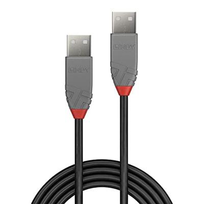 LINDY USB-kabel USB 2.0 USB-A stekker, USB-A stekker 0.20 m Zwart 36690