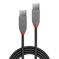 LINDY USB-kabel USB 2.0 USB-A stekker, USB-A stekker 0.20 m Zwart 36690 - thumbnail