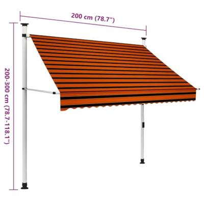 Luifel handmatig uittrekbaar 200 cm oranje en bruin
