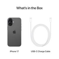 Apple iPhone 17 512 GB: 6,3-inch display met ProMotion, A19-chip, Center Stage-camera aan de voorkant voor slimmere groepsselfies, betere krasbestendigheid, batterij voor een hele dag; Zwart - thumbnail