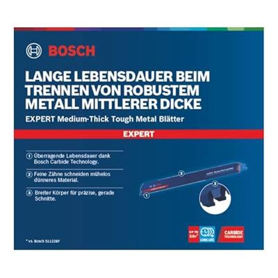Bosch Accessoires Expert 'Medium-Thick Tough Metal' S 1255 HHM reciprozaagblad 1 stuk - 1 stuk(s) - 2608900377 Bosch Accessoires Expert 'Medium-Thick Tough Metal' S 1255 HHM reciprozaagblad 1 stuk - 1 stuk(s) - 2608900377